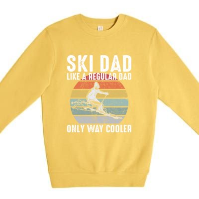 Vintage Ski Dad Like A Regular Dad Only Way Cooler Skiing Gift For Skier Premium Crewneck Sweatshirt