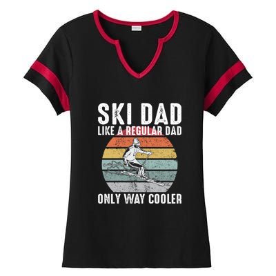 Vintage Ski Dad Like A Regular Dad Only Way Cooler Skiing Gift For Skier Ladies Halftime Notch Neck Tee