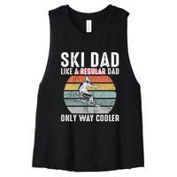 Vintage Ski Dad Like A Regular Dad Only Way Cooler Skiing Gift For Skier Women's Racerback Cropped Tank