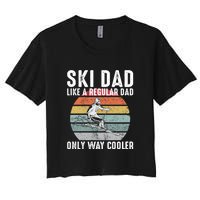 Vintage Ski Dad Like A Regular Dad Only Way Cooler Skiing Gift For Skier Women's Crop Top Tee