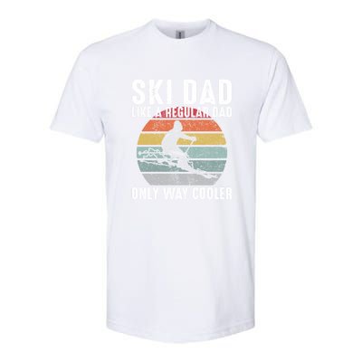 Vintage Ski Dad Like A Regular Dad Only Way Cooler Skiing Gift For Skier Softstyle CVC T-Shirt