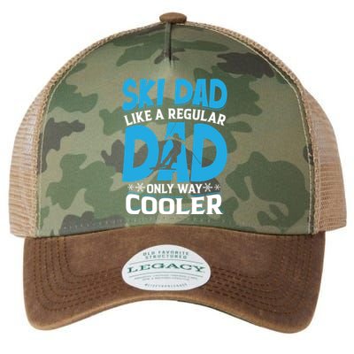 Vintage Ski Dad Like Regular Dad Only Way Cooler Skiing Gift Legacy Tie Dye Trucker Hat