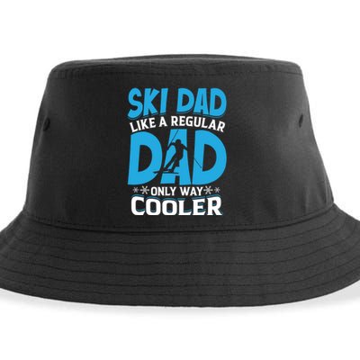 Vintage Ski Dad Like Regular Dad Only Way Cooler Skiing Gift Sustainable Bucket Hat