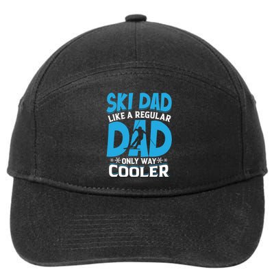 Vintage Ski Dad Like Regular Dad Only Way Cooler Skiing Gift 7-Panel Snapback Hat