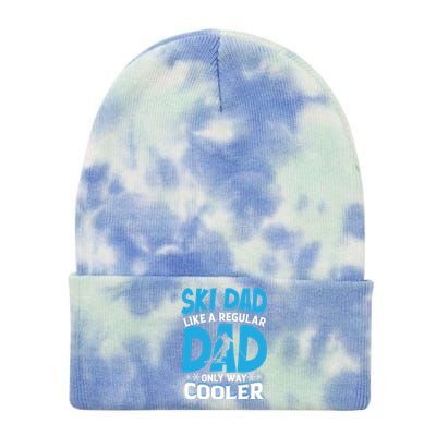 Vintage Ski Dad Like Regular Dad Only Way Cooler Skiing Gift Tie Dye 12in Knit Beanie