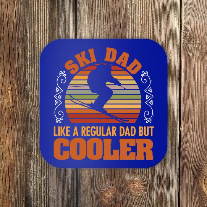 Vintage Ski Dad Skiing Skier Winter Sports Snow Ski Cool Gift Coaster