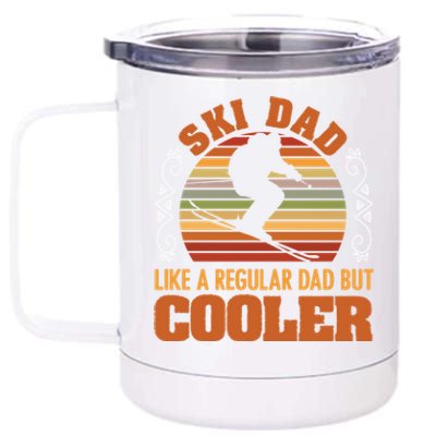 Vintage Ski Dad Skiing Skier Winter Sports Snow Ski Cool Gift 12 oz Stainless Steel Tumbler Cup