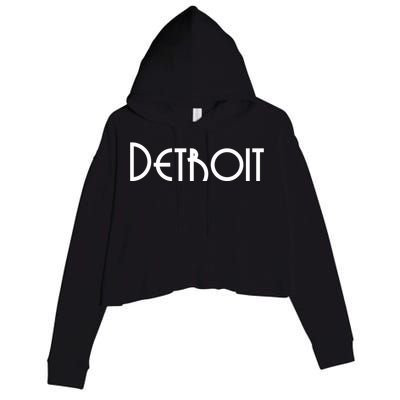 Vintage Style Detroit Logo Crop Fleece Hoodie