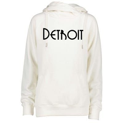 Vintage Style Detroit Logo Womens Funnel Neck Pullover Hood