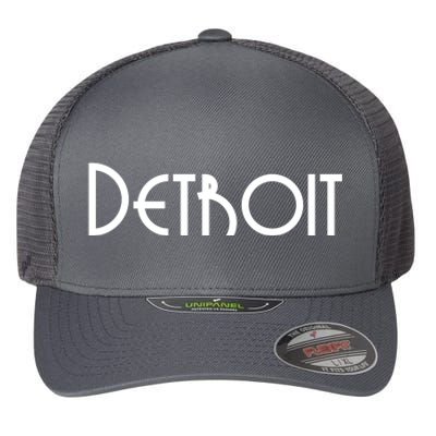 Vintage Style Detroit Logo Flexfit Unipanel Trucker Cap