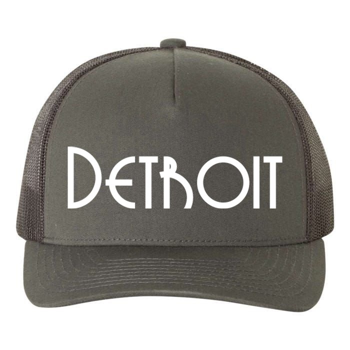 Vintage Style Detroit Logo Yupoong Adult 5-Panel Trucker Hat