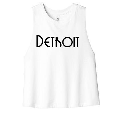 Vintage Style Detroit Logo Women's Racerback Cropped Tank