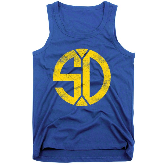 Vintage San Diego Sd Home Monogram Game Day Padre Great Gift Tank Top