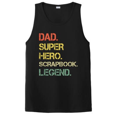 Vintage Style Dad Hero Scrapbook Legend Fathers Day Gift PosiCharge Competitor Tank