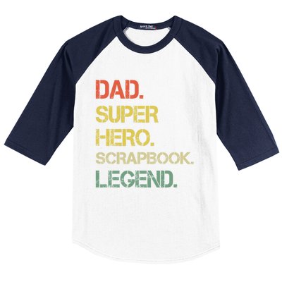 Vintage Style Dad Hero Scrapbook Legend Fathers Day Gift Baseball Sleeve Shirt