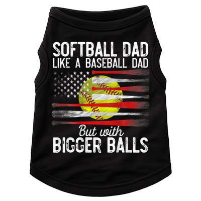 Vintage Softball Dad Like A Baseball Dad US Flag Fathers Day Doggie Tank