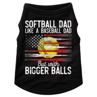 Vintage Softball Dad Like A Baseball Dad US Flag Fathers Day Doggie Tank