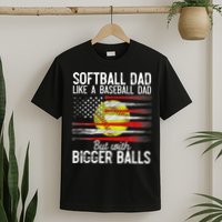 Vintage Softball Dad Like A Baseball Dad US Flag Fathers Day T-Shirt
