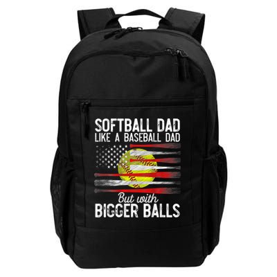 Vintage Softball Dad Like A Baseball Dad US Flag Fathers Day Backpack