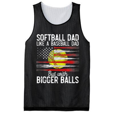 Vintage Softball Dad Like A Baseball Dad US Flag Fathers Day Mesh Reversible Basketball Jersey Tank