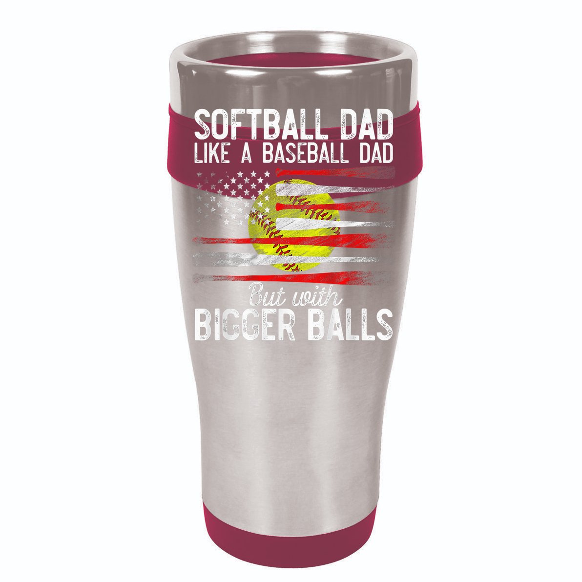 Vintage Softball Dad Like A Baseball Dad US Flag Fathers Day Cooling Performance Long Sleeve Crew