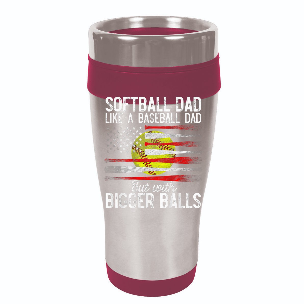 Vintage Softball Dad Like A Baseball Dad US Flag Fathers Day Wool Snapback Cap