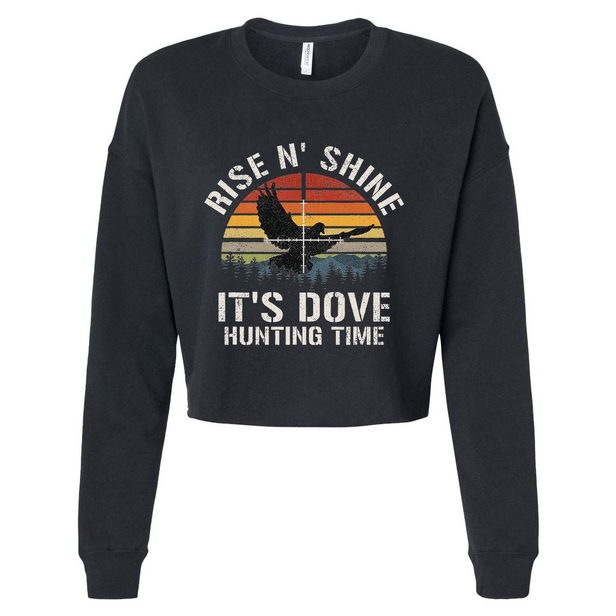 Vintage Sunset Dove Hunting Season Cropped Pullover Crew