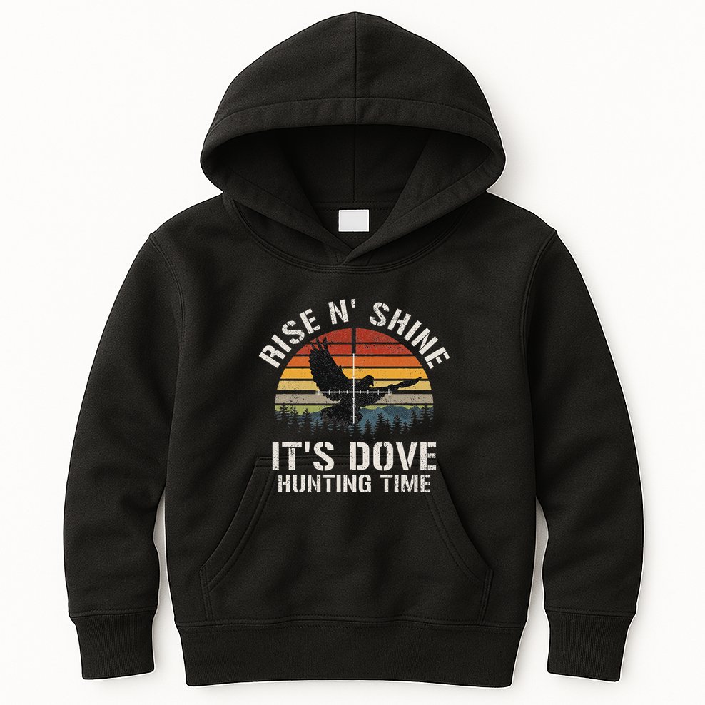 Vintage Sunset Dove Hunting Season Kids Hoodie
