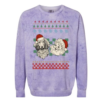 Vintage Santa Dachshund Retro Ugly Christmas Doxie Holiday Gift Colorblast Crewneck Sweatshirt