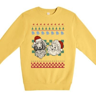 Vintage Santa Dachshund Retro Ugly Christmas Doxie Holiday Gift Premium Crewneck Sweatshirt