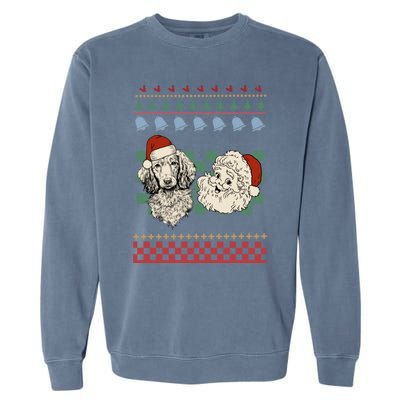 Vintage Santa Dachshund Retro Ugly Christmas Doxie Holiday Gift Garment-Dyed Sweatshirt