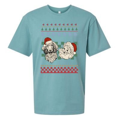 Vintage Santa Dachshund Retro Ugly Christmas Doxie Holiday Gift Sueded Cloud Jersey T-Shirt