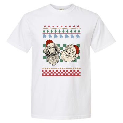 Vintage Santa Dachshund Retro Ugly Christmas Doxie Holiday Gift Garment-Dyed Heavyweight T-Shirt