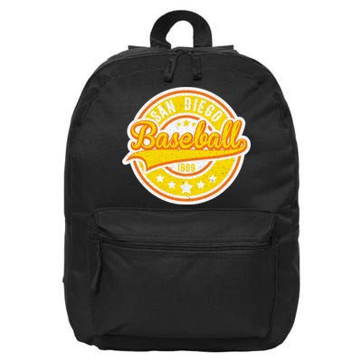 Vintage San Diego SD Baseball Game Day Padre 16 in Basic Backpack