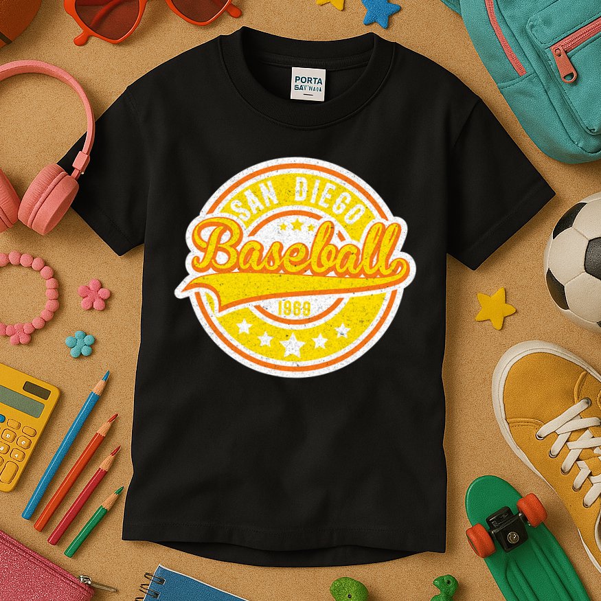 Vintage San Diego SD Baseball Game Day Padre Kids T-Shirt
