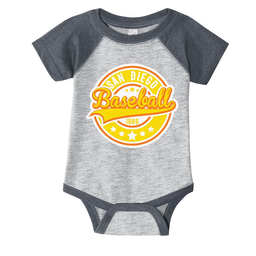 Vintage San Diego SD Baseball Game Day Padre Infant Baby Jersey Bodysuit