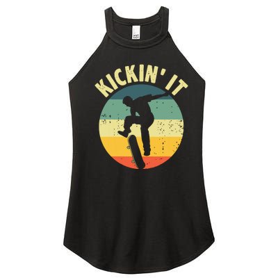 Vintage Skateboard Design For Skateboarding Women’s Perfect Tri Rocker Tank