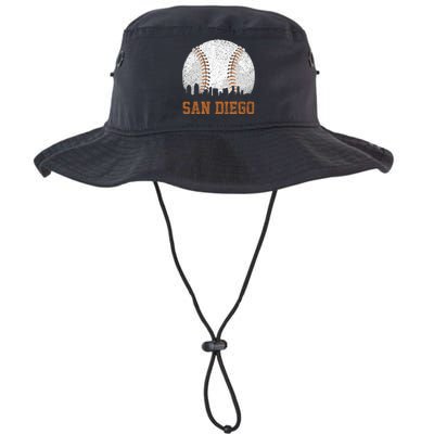 Vintage San Diego Cityscape Baseball Lover Player And Fans Legacy Cool Fit Booney Bucket Hat