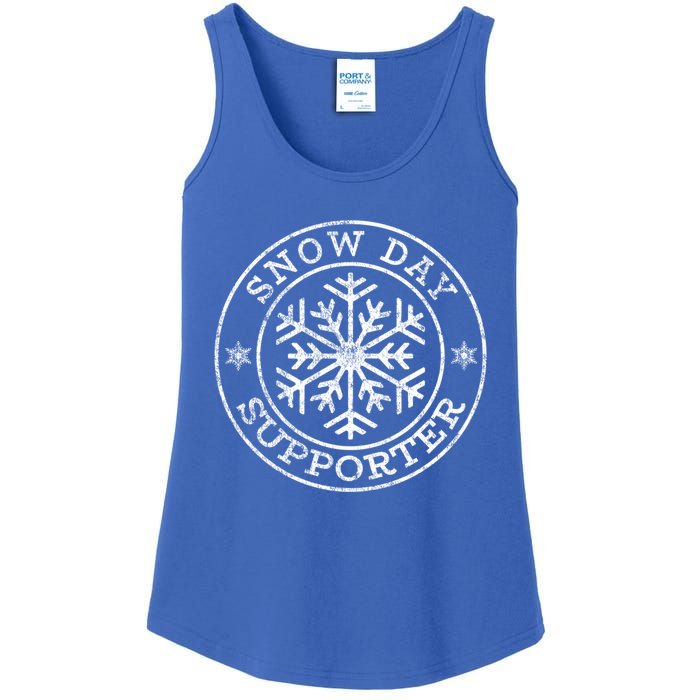 Vintage Snow Day Supporter Teacher Student Winter Snowflake Great Gift Ladies Essential Tank