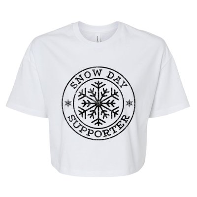 Vintage Snow Day Supporter Teacher Student Winter Snowflake Great Gift Bella+Canvas Jersey Crop Tee