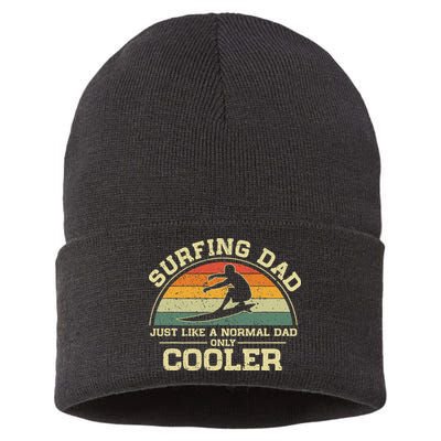 Vintage Surfing Dad Just Like A Normal Dad Only Cooler Sustainable Knit Beanie