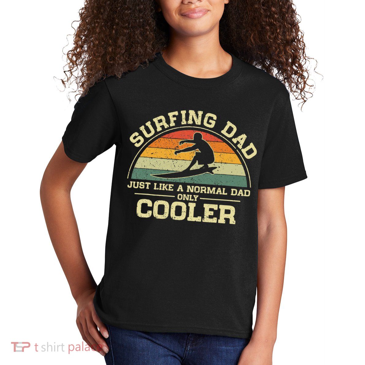 Vintage Surfing Dad Just Like A Normal Dad Only Cooler Kids T-Shirt