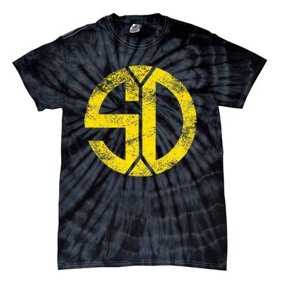 Vintage San Diego Sd Home Monogram Game Day Padre Tie-Dye T-Shirt