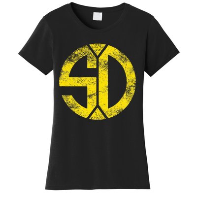 Vintage San Diego Sd Home Monogram Game Day Padre Women's T-Shirt