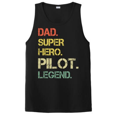 Vintage Style Dad Hero Pilot Legend Fathers Day Gift PosiCharge Competitor Tank