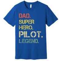 Vintage Style Dad Hero Pilot Legend Fathers Day Gift Premium T-Shirt