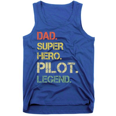 Vintage Style Dad Hero Pilot Legend Fathers Day Gift Tank Top