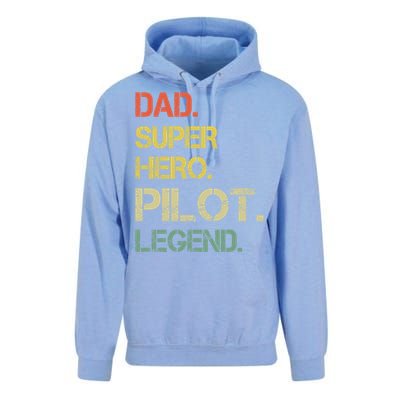 Vintage Style Dad Hero Pilot Legend Fathers Day Gift Unisex Surf Hoodie