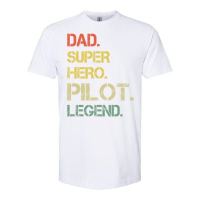 Vintage Style Dad Hero Pilot Legend Fathers Day Gift Softstyle CVC T-Shirt