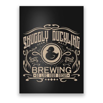 Vintage Snuggly Duckling Brewing Tangled Inspired Poster
